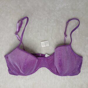 NWT La Senza Underwire Patterned Fabric Bra Purple Size 38D